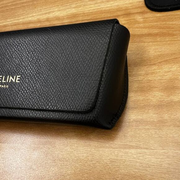 CELINE Paris BLACK AUTHENTIC SUNGLASSES EYEGLASSES CASE ONLY Gold Lettering - Picture 3 of 10